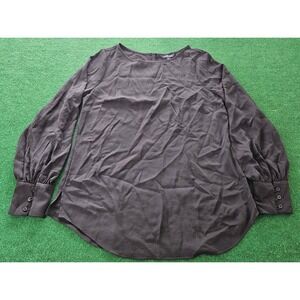 Lands End Womens Black Long Sleeve Button Cuff Blouse Size‎ 8